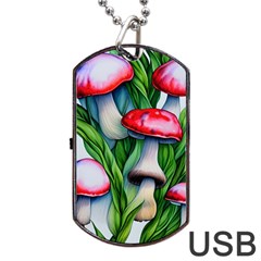 Woods Mushroom Forest Academia Core Dog Tag Usb Flash (one Side) by GardenOfOphir