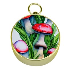 Woods Mushroom Forest Academia Core Gold Compasses by GardenOfOphir