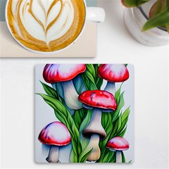 Woods Mushroom Forest Academia Core Uv Print Square Tile Coaster  by GardenOfOphir