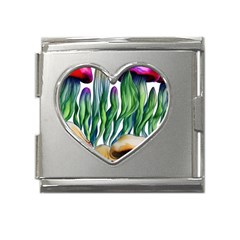 Cozy Mushroom Forest Historical Boho Mega Link Heart Italian Charm (18mm) by GardenOfOphir