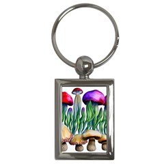 Cozy Mushroom Forest Historical Boho Key Chain (rectangle) by GardenOfOphir