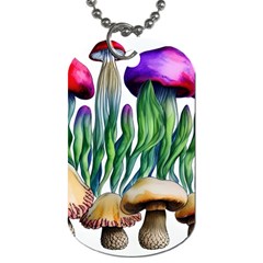 Cozy Mushroom Forest Historical Boho Dog Tag (two Sides) by GardenOfOphir