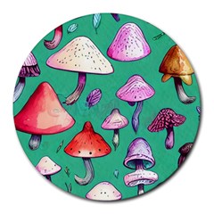 Goblin Mushroom Forest Boho Witchy Round Mousepad by GardenOfOphir