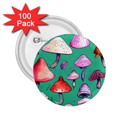 Goblin Mushroom Forest Boho Witchy 2 25  Buttons (100 Pack)  by GardenOfOphir