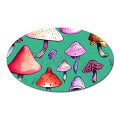 Goblin Mushroom Forest Boho Witchy Oval Magnet by GardenOfOphir