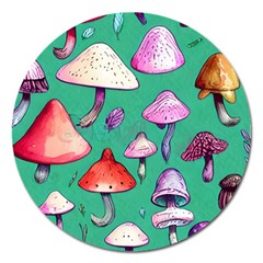 Goblin Mushroom Forest Boho Witchy Magnet 5  (round) by GardenOfOphir