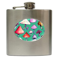 Goblin Mushroom Forest Boho Witchy Hip Flask (6 Oz) by GardenOfOphir