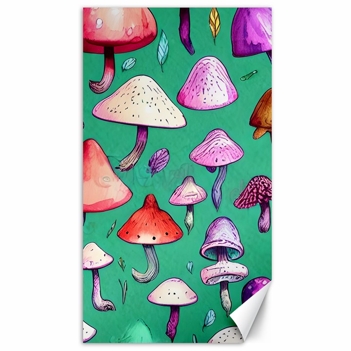 Goblin Mushroom Forest Boho Witchy Canvas 40  x 72 