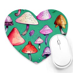 Goblin Mushroom Forest Boho Witchy Heart Mousepad by GardenOfOphir