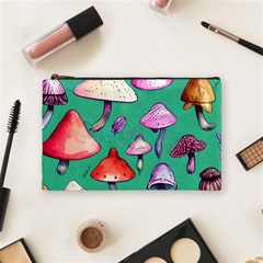 Goblin Mushroom Forest Boho Witchy Cosmetic Bag (medium) by GardenOfOphir