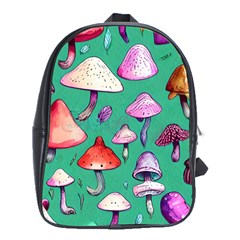 Goblin Mushroom Forest Boho Witchy School Bag (xl) by GardenOfOphir