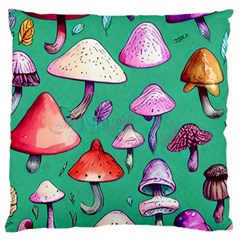 Goblin Mushroom Forest Boho Witchy Large Premium Plush Fleece Cushion Case (two Sides) by GardenOfOphir