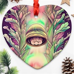 Mystic Mushroom Heart Ornament (two Sides) by GardenOfOphir