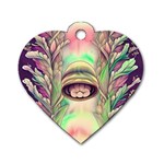 Mystic Mushroom Dog Tag Heart (Two Sides) Back