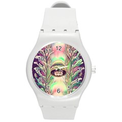 Mystic Mushroom Round Plastic Sport Watch (m) by GardenOfOphir