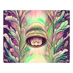 Mystic Mushroom Premium Plush Fleece Blanket (large) by GardenOfOphir