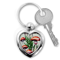 Forest Fungi Key Chain (heart) by GardenOfOphir