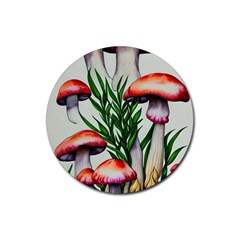 Forest Fungi Rubber Round Coaster (4 Pack) by GardenOfOphir