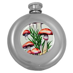 Forest Fungi Round Hip Flask (5 Oz) by GardenOfOphir