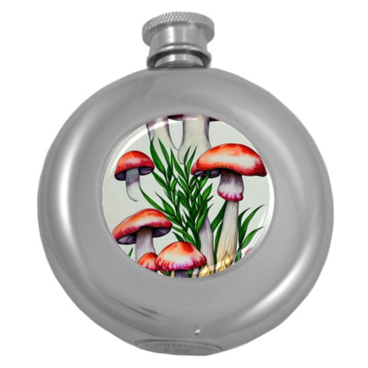 Forest Fungi Round Hip Flask (5 oz)