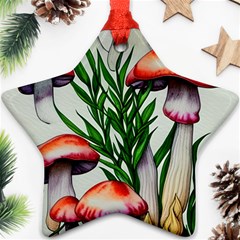 Forest Fungi Star Ornament (two Sides) by GardenOfOphir