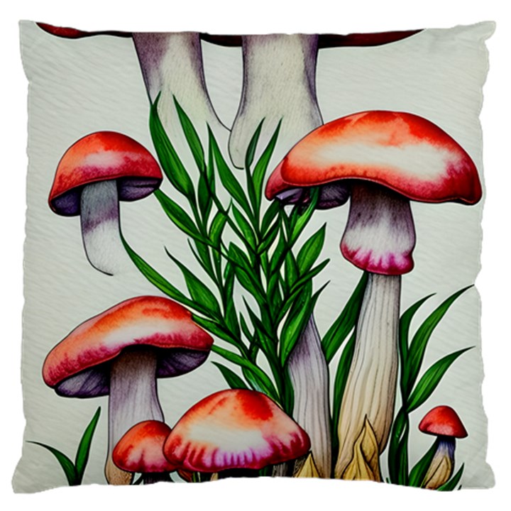 Forest Fungi Large Premium Plush Fleece Cushion Case (Two Sides)