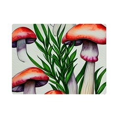 Forest Fungi One Side Premium Plush Fleece Blanket (mini) by GardenOfOphir