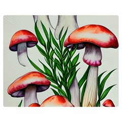 Forest Fungi One Side Premium Plush Fleece Blanket (medium) by GardenOfOphir