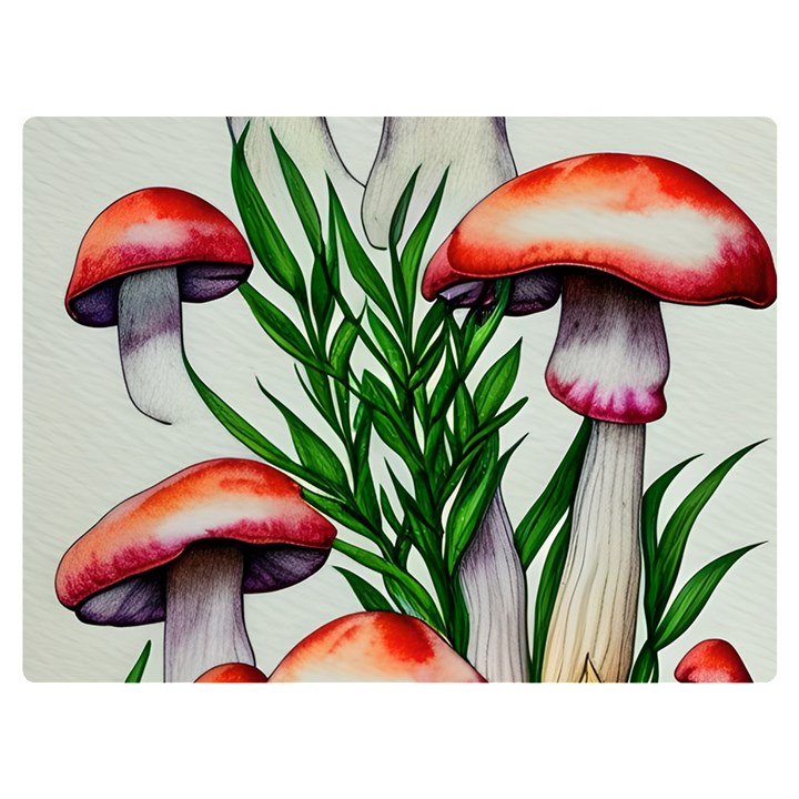 Forest Fungi One Side Premium Plush Fleece Blanket (Extra Small)