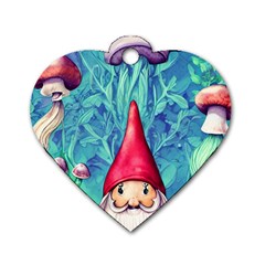 Mushroom Magic Dog Tag Heart (two Sides) by GardenOfOphir