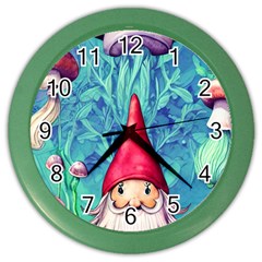 Mushroom Magic Color Wall Clock by GardenOfOphir