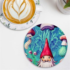 Mushroom Magic Uv Print Round Tile Coaster by GardenOfOphir