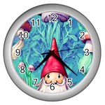 Mushroom Magic Wall Clock (Silver) Front