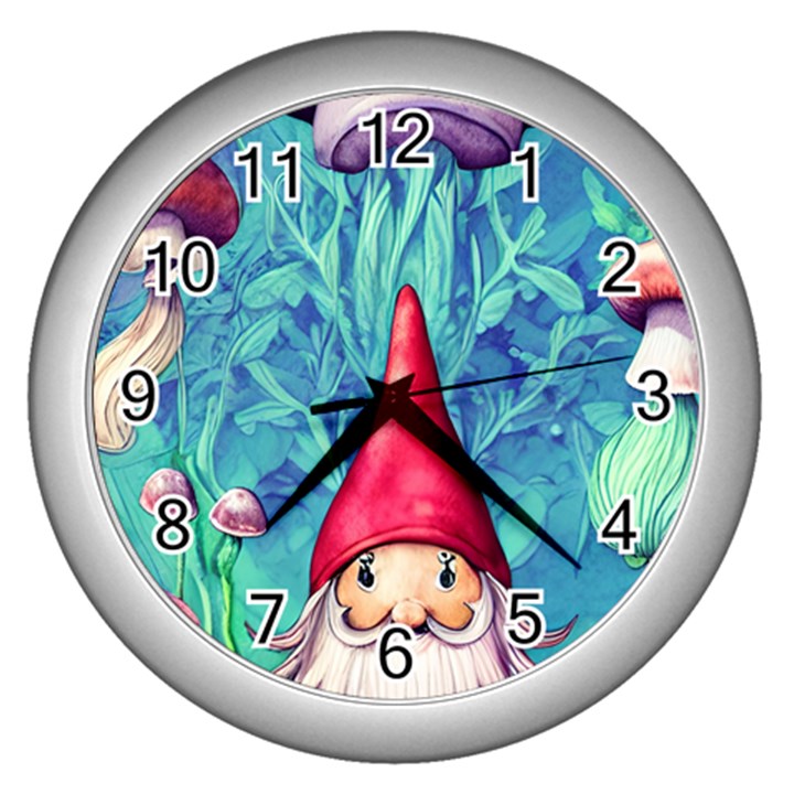 Mushroom Magic Wall Clock (Silver)