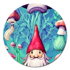 Mushroom Magic Magnet 5  (round) by GardenOfOphir