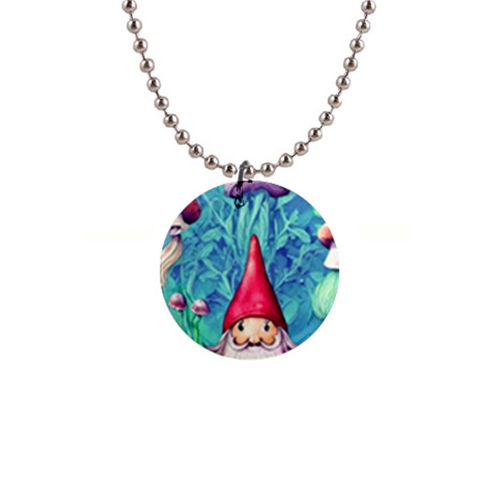 Mushroom Magic 1  Button Necklace