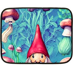 Mushroom Magic One Side Fleece Blanket (mini) by GardenOfOphir