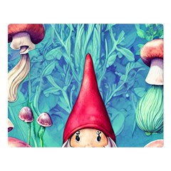 Mushroom Magic One Side Premium Plush Fleece Blanket (large)