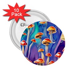 Tiny Toadstools 2 25  Buttons (10 Pack)  by GardenOfOphir