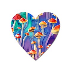 Tiny Toadstools Heart Magnet by GardenOfOphir