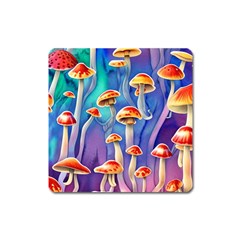 Tiny Toadstools Square Magnet by GardenOfOphir