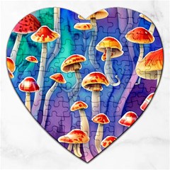 Tiny Toadstools Jigsaw Puzzle (heart) by GardenOfOphir