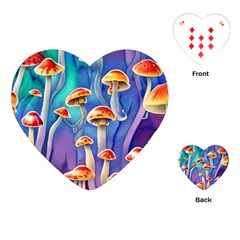 Tiny Toadstools Playing Cards Single Design (heart) by GardenOfOphir