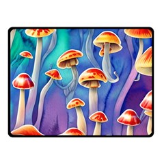 Tiny Toadstools One Side Fleece Blanket (small) by GardenOfOphir