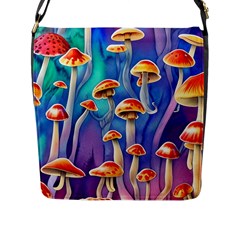 Tiny Toadstools Flap Closure Messenger Bag (l) by GardenOfOphir