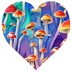 Tiny Toadstools Wooden Puzzle Heart by GardenOfOphir