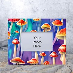 Tiny Toadstools White Tabletop Photo Frame 4 x6  by GardenOfOphir