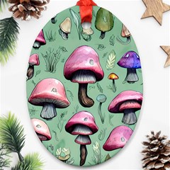 Boho Woods Mushroom Ornament (oval) by GardenOfOphir