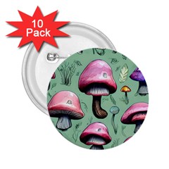 Boho Woods Mushroom 2 25  Buttons (10 Pack)  by GardenOfOphir