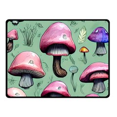 Boho Woods Mushroom One Side Fleece Blanket (small) by GardenOfOphir